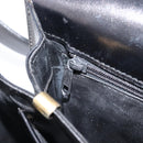 CELINE Horse Carriage Shoulder Bag Leather Black Gold Auth BA16440-25