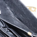 CELINE Horse Carriage Shoulder Bag Leather Black Gold Auth BA16440-26