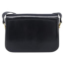 CELINE Horse Carriage Shoulder Bag Leather Black Gold Auth BA16440-2