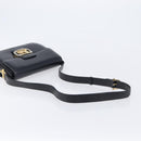 CELINE Horse Carriage Shoulder Bag Leather Black Gold Auth BA16440-7