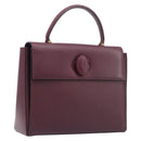 Cartier Must Line Hand Bag Leather Bordeaux Gold Auth BA16441-1