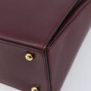 Cartier Must Line Hand Bag Leather Bordeaux Gold Auth BA16441-9