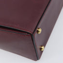 Cartier Must Line Hand Bag Leather Bordeaux Gold Auth BA16441-16