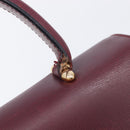 Cartier Must Line Hand Bag Leather Bordeaux Gold Auth BA16441-10