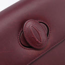 Cartier Must Line Hand Bag Leather Bordeaux Gold Auth BA16441-17
