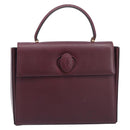 Cartier Must Line Hand Bag Leather Bordeaux Gold Auth BA16441-13