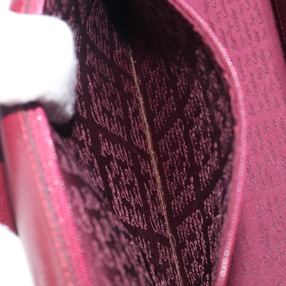 Cartier Must Line Hand Bag Leather Bordeaux Gold Auth BA16441