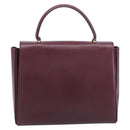 Cartier Must Line Hand Bag Leather Bordeaux Gold Auth BA16441-2