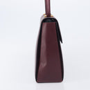 Cartier Must Line Hand Bag Leather Bordeaux Gold Auth BA16441-4