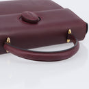 Cartier Must Line Hand Bag Leather Bordeaux Gold Auth BA16441-7