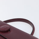 Cartier Must Line Hand Bag Leather Bordeaux Gold Auth BA16441-8