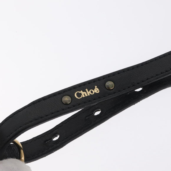 Chloe Etel Hand Bag Leather 2way Black Gold Auth BA16443