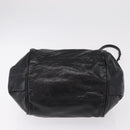 Chloe Etel Hand Bag Leather 2way Black Gold Auth BA16443-15