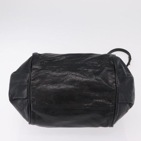 Chloe Etel Hand Bag Leather 2way Black Gold Auth BA16443