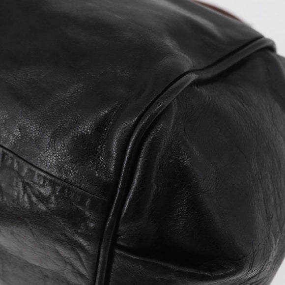 Chloe Etel Hand Bag Leather 2way Black Gold Auth BA16443