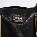 Chloe Etel Hand Bag Leather 2way Black Gold Auth BA16443-21