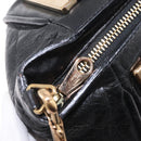Chloe Etel Hand Bag Leather 2way Black Gold Auth BA16443-22