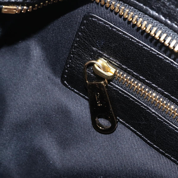 Chloe Etel Hand Bag Leather 2way Black Gold Auth BA16443