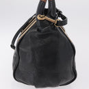 Chloe Etel Hand Bag Leather 2way Black Gold Auth BA16443-5
