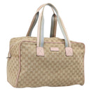 GUCCI GG Canvas Sherry Line Boston Bag Beige Gold 153240 Auth BA16444-1