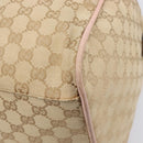 GUCCI GG Canvas Sherry Line Boston Bag Beige Gold 153240 Auth BA16444-12