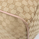 GUCCI GG Canvas Sherry Line Boston Bag Beige Gold 153240 Auth BA16444-13