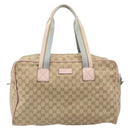 GUCCI GG Canvas Sherry Line Boston Bag Beige Gold 153240 Auth BA16444-2
