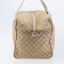 GUCCI GG Canvas Sherry Line Boston Bag Beige Gold 153240 Auth BA16444-4
