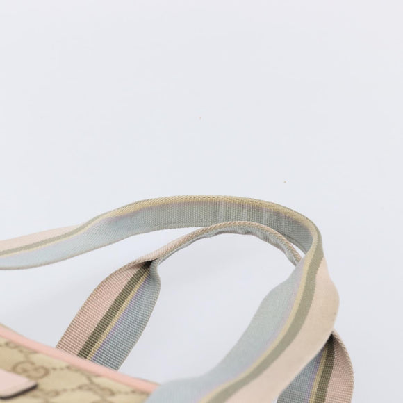 GUCCI GG Canvas Sherry Line Boston Bag Beige Gold 153240 Auth BA16444