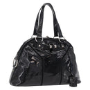 SAINT LAURENT Muse Toe Hand Bag Patent leather Ivory Gold 156464 Auth BA16445-1