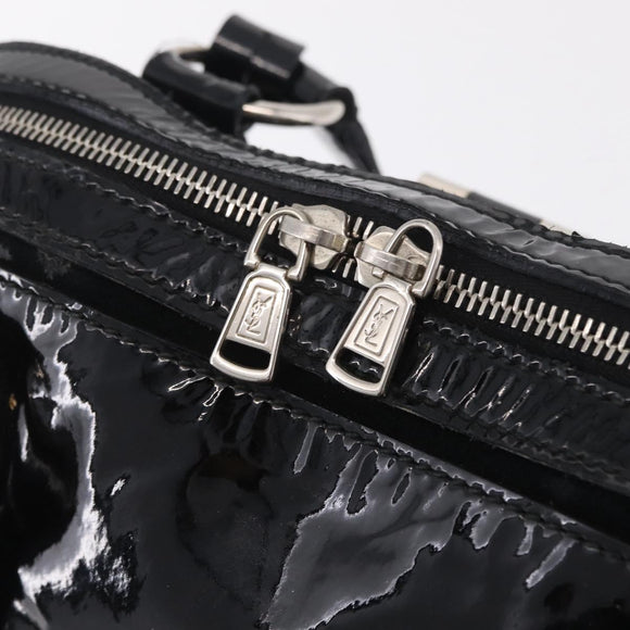 SAINT LAURENT Muse Toe Hand Bag Patent leather Ivory Gold 156464 Auth BA16445
