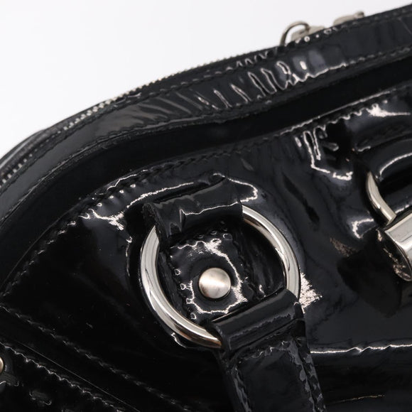 SAINT LAURENT Muse Toe Hand Bag Patent leather Ivory Gold 156464 Auth BA16445