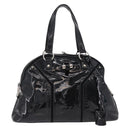 SAINT LAURENT Muse Toe Hand Bag Patent leather Ivory Gold 156464 Auth BA16445-13