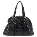 SAINT LAURENT Muse Toe Hand Bag Patent leather Ivory Gold 156464 Auth BA16445-2