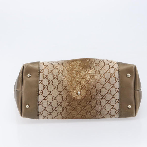 GUCCI GG Canvas Tote Bag Beige Gold 269956 Auth BA16448