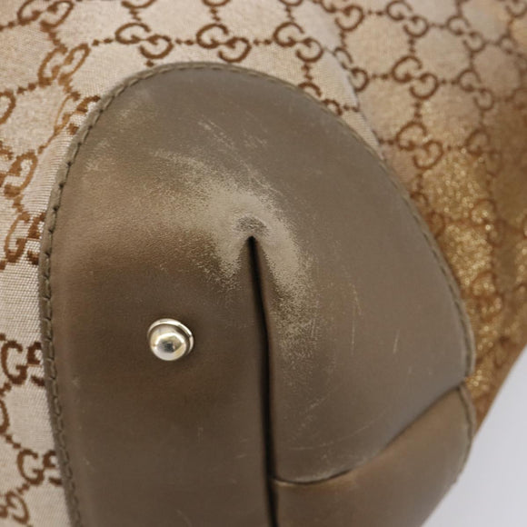 GUCCI GG Canvas Tote Bag Beige Gold 269956 Auth BA16448