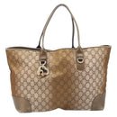 GUCCI GG Canvas Tote Bag Beige Gold 269956 Auth BA16448-2