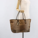 GUCCI GG Canvas Tote Bag Beige Gold 269956 Auth BA16448-25