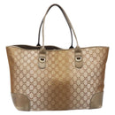 GUCCI GG Canvas Tote Bag Beige Gold 269956 Auth BA16448-3
