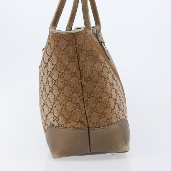 GUCCI GG Canvas Tote Bag Beige Gold 269956 Auth BA16448