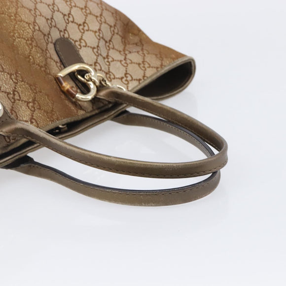 GUCCI GG Canvas Tote Bag Beige Gold 269956 Auth BA16448