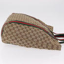 GUCCI GG Canvas Web Sherry Line Tote Bag Beige 189669 Auth BA16449-3