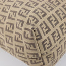 FENDI Zucchino Canvas Tote Bag Beige Silver 8BH074 Auth BA16450-16