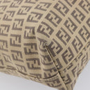 FENDI Zucchino Canvas Tote Bag Beige Silver 8BH074 Auth BA16450-18