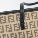 FENDI Zucchino Canvas Tote Bag Beige Silver 8BH074 Auth BA16450-8
