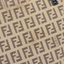 FENDI Zucchino Canvas Tote Bag Beige Silver 8BH074 Auth BA16450-10