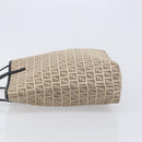 FENDI Zucchino Canvas Tote Bag Beige Silver 8BH074 Auth BA16450-4