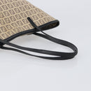 FENDI Zucchino Canvas Tote Bag Beige Silver 8BH074 Auth BA16450-7