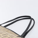 FENDI Zucchino Canvas Tote Bag Beige Silver 8BH074 Auth BA16450-14