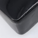 CHANEL Tote Bag Patent Leather Black Gold CC Auth BA16451-15